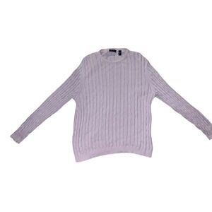 Grant Thomas Purple Cable Knit Sweater Men's XL Preppy Crewneck Classic